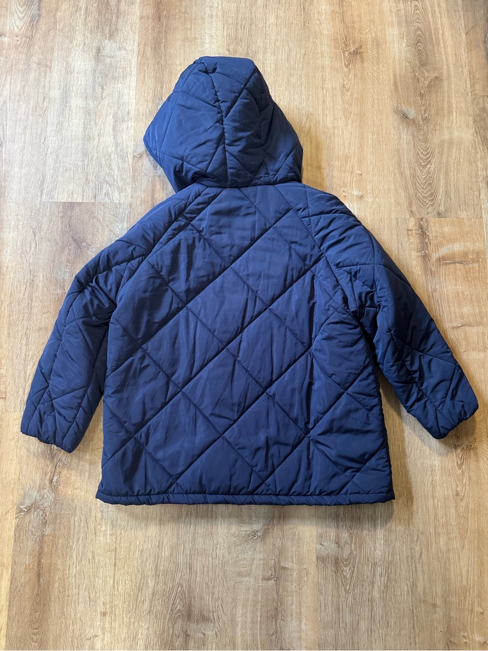 Quilted Hooded Puffer Jacket in Navy - Picture 8 of 11